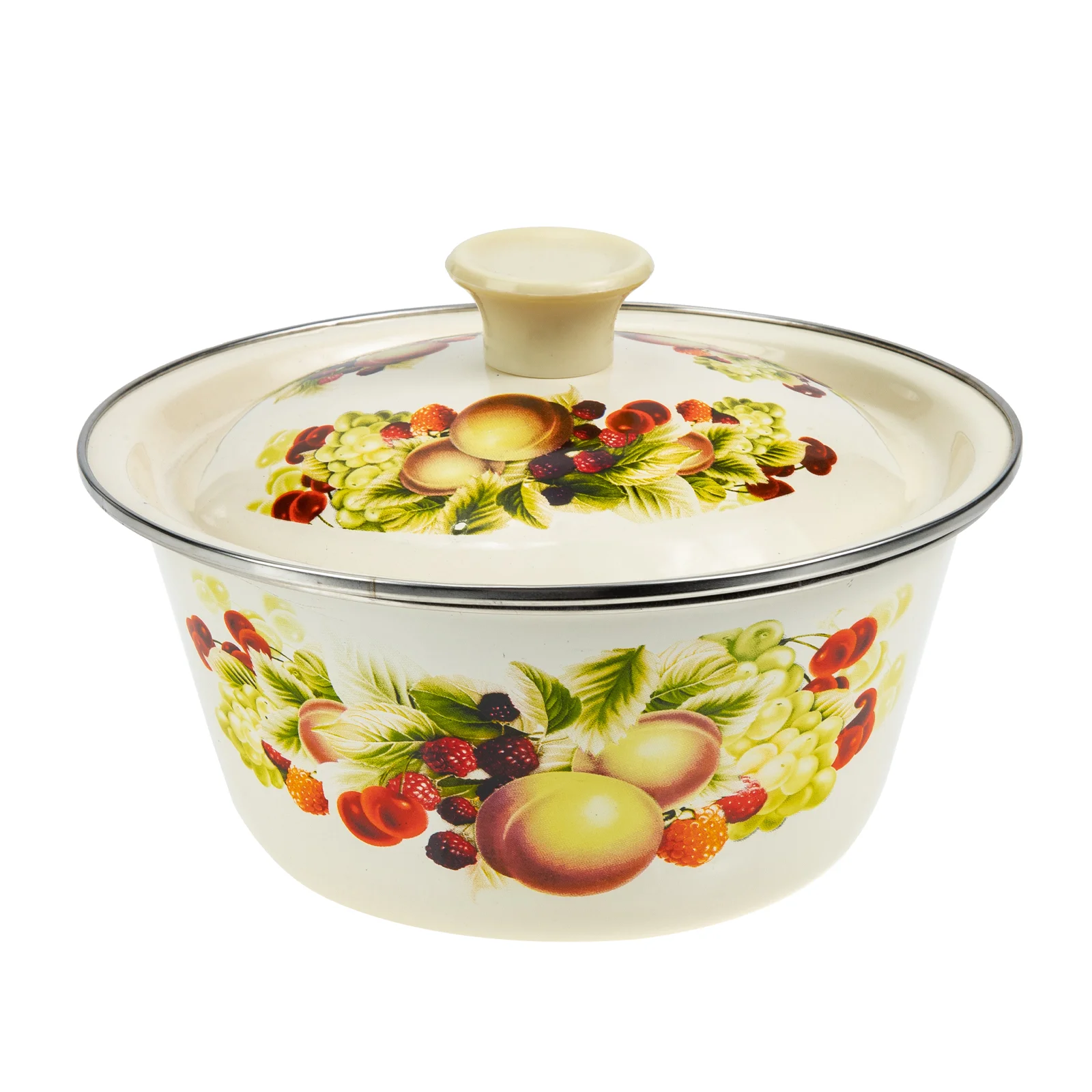 

Enamel Basin Retro Style Basin with Lid Kitchen Egg Mixing Bowl Vegetable Basin