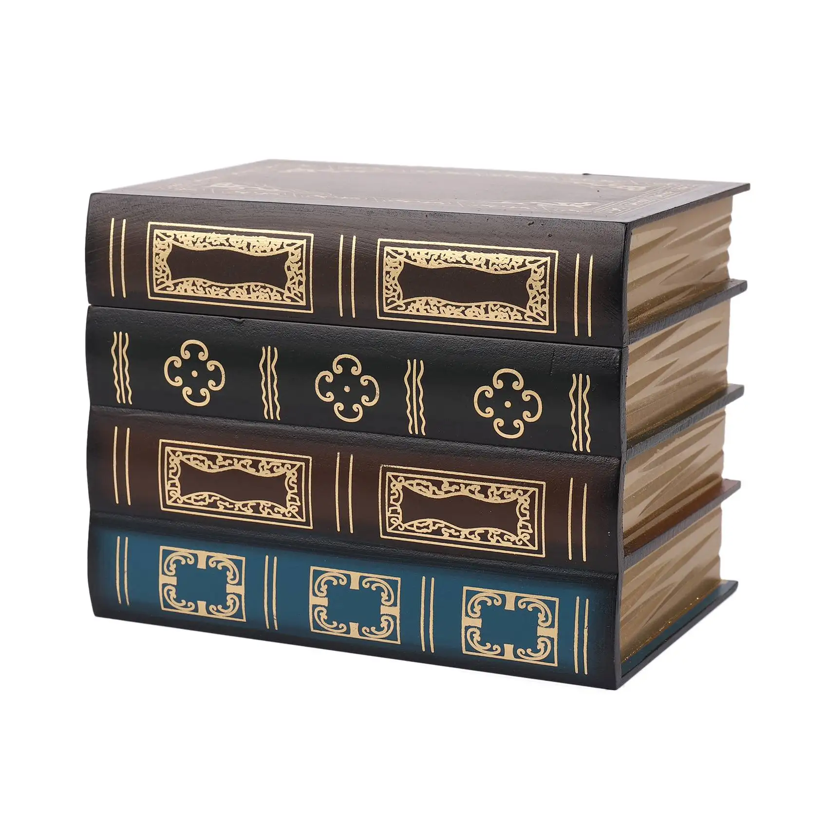 

False Book Box Vintage Storage Props Book Jewelry Storage Packaging Study Book Ornaments Wooden Antique Classic Decorative