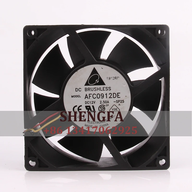 Delta чехол вентилятор AFC0912DE 90*90*38 мм 12 В 9038 а с высоким потоком воздуха, двойной шарикоподшипник, охлаждающий вентилятор