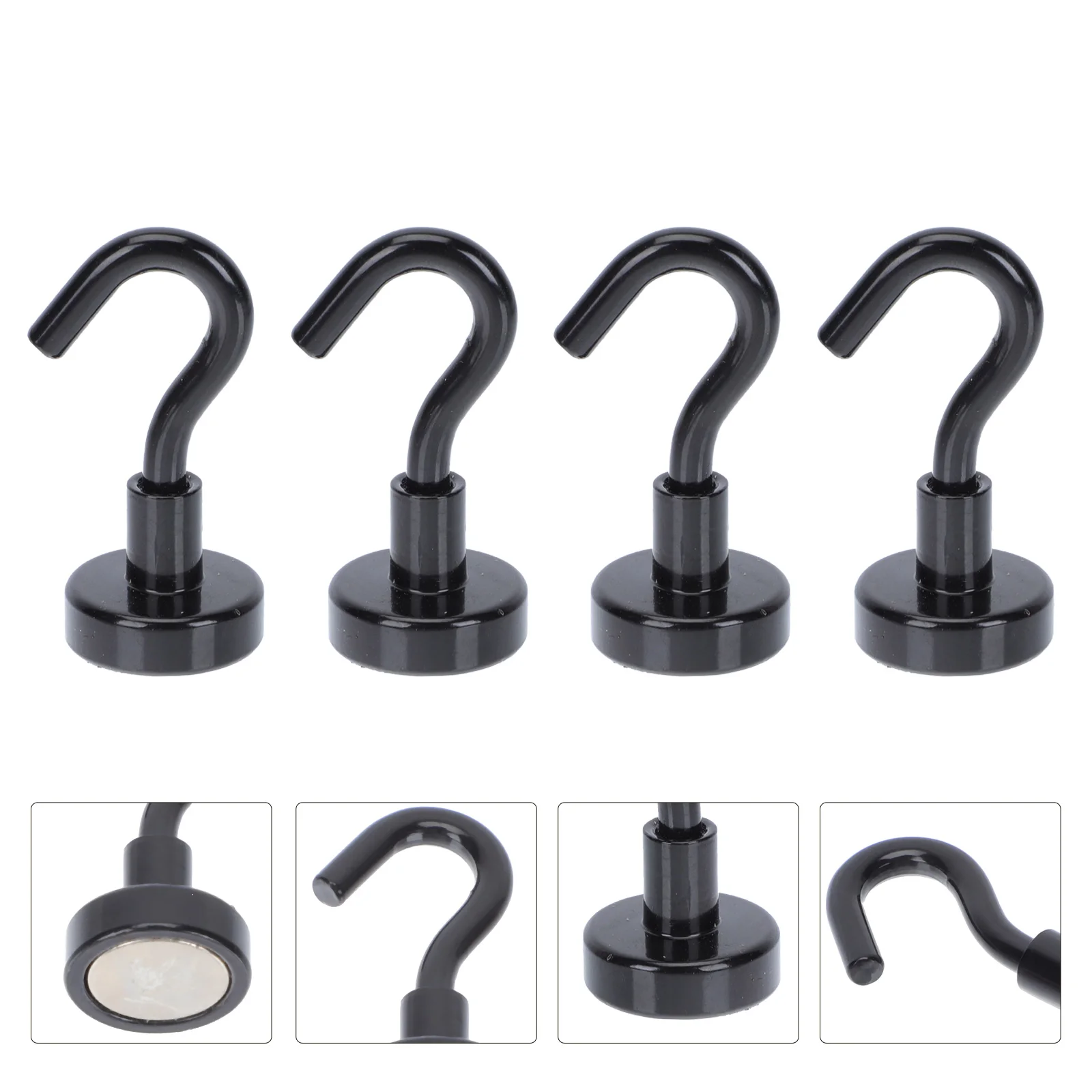

4pcs Magnetic Hooks Heavy Duty Neodymium Magnet Hooks Hanging Ceiling Hanger for Kitchen Home Cruise Workplace Office Garage