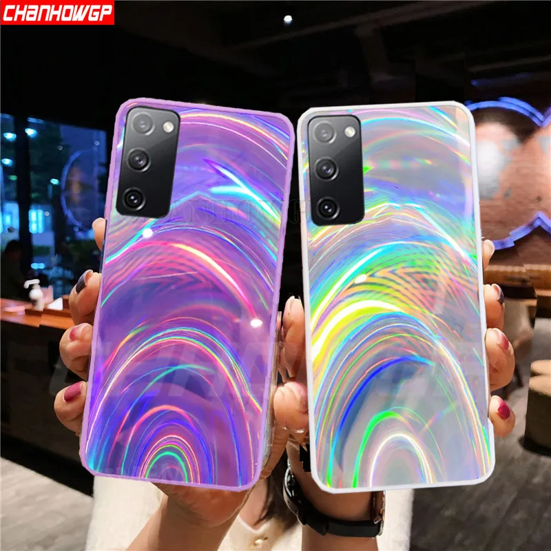 Чехол-накладка для Samsung Galaxy S20 FE S20FE зеркальный с 3d-изображением радуги | Мобильные