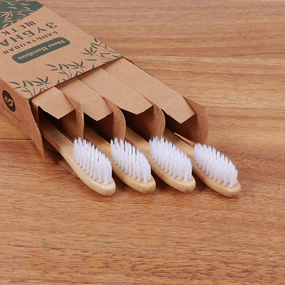 

4Pcs/Lot Colorful Toothbrush Natural Bamboo Tooth Brush Vegan Eco Friendly Soft Bristle Charcoal Dental Oral Care Brush