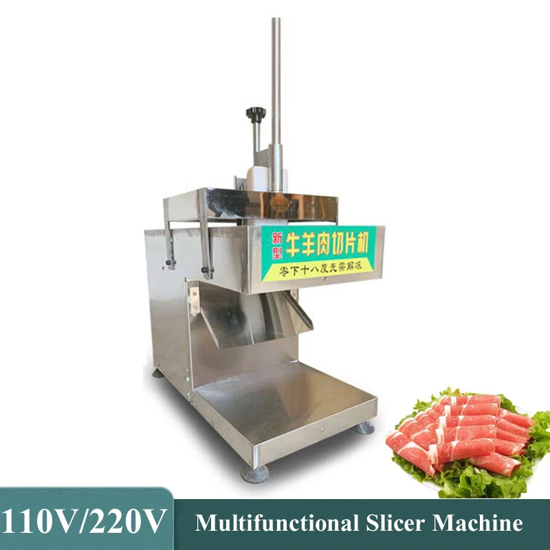 

Commercial Electric Slicer Lamb Beef Slicer Machine Freezing Meat Cutter Desktop Multifunctional Mutton Rolls Slicing Machine