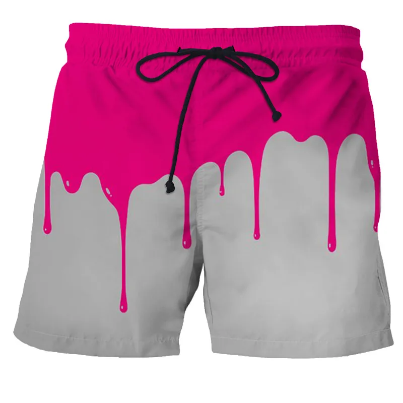 

Men Beach Shorts Summer Ladies Fashion 3d Geometric Abstract Print Pattern Board Shorts White Swimwear Surf Stretch Waist Pants