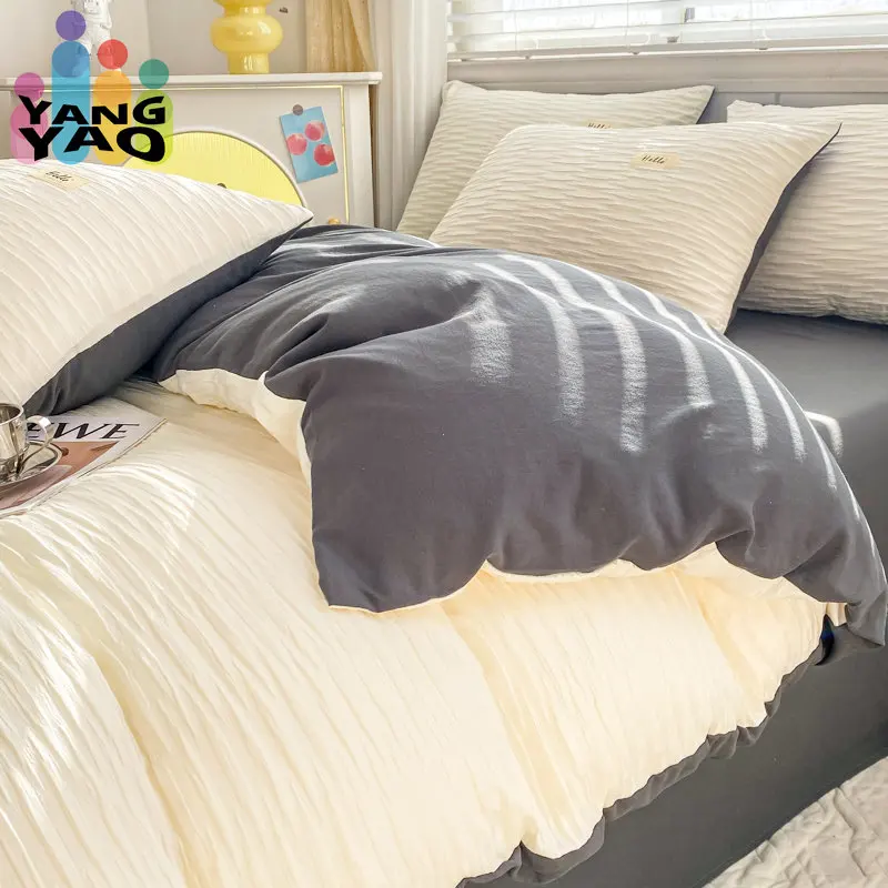 

Plain Duvet Covers White and Gray dekbedovertrek 200x200 funda nordica Queen/King Size funda nordica cama 150 (no pillowcase)