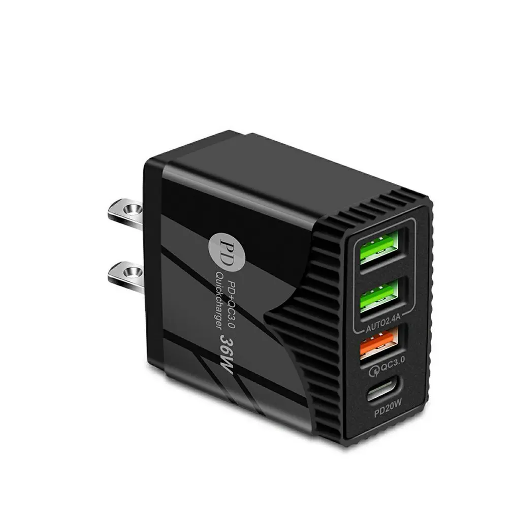 

Зарядное устройство для быстрой зарядки, 36 Вт, PD20W, 5 В, 6,2 А, зарядная головка, порт 3 А + порт 1C, легкое зарядное устройство