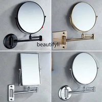 zq cosmetic mirror bathroom wall hanging wall sticker hotel double sided hairdressing mirror retractable folding bathroom