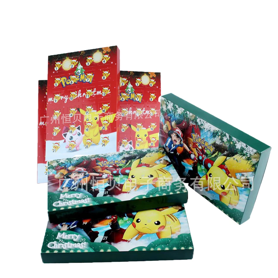 

Pokemon anime toys ornaments Christmas advent calendar box 24pcs blind box 2 boxes a set of children Christmas birthday gift toy