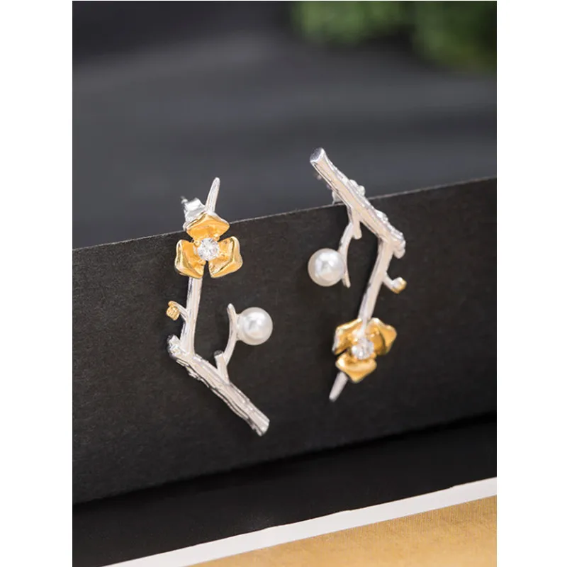 

Женские серьги-гвоздики из серебра 925 пробы в этническом китайском стиле