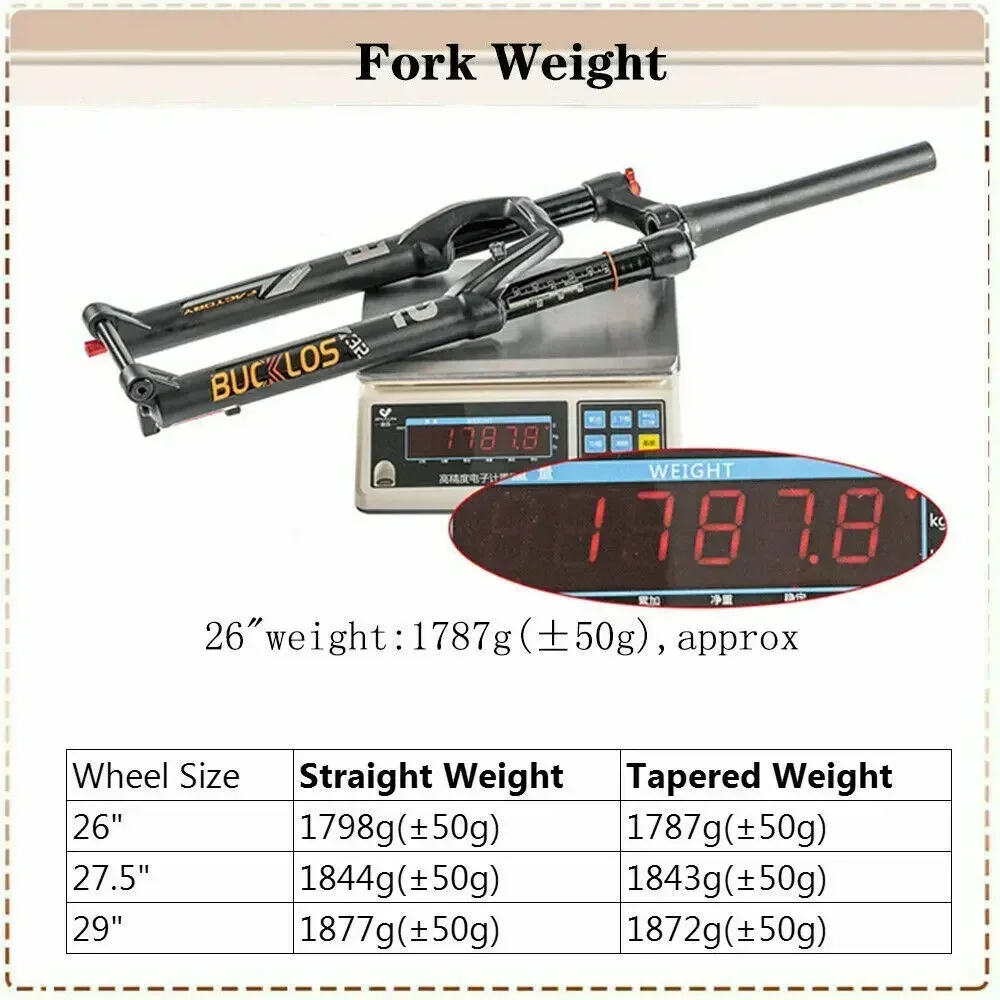 Регулируемая воздушная вилка BUCKLOS для горного велосипеда 26/27 5/29 дюймов диаметром