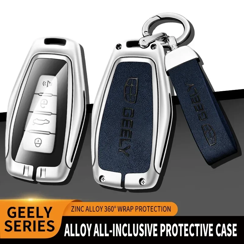 

Чехол для автомобильного ключа из металлического сплава для Geely Coolray X6, геометрия c Emgrand Global kulrey Hawk GX7 okavango, смарт-аксессуары для автомобиля с дистанционным управлением