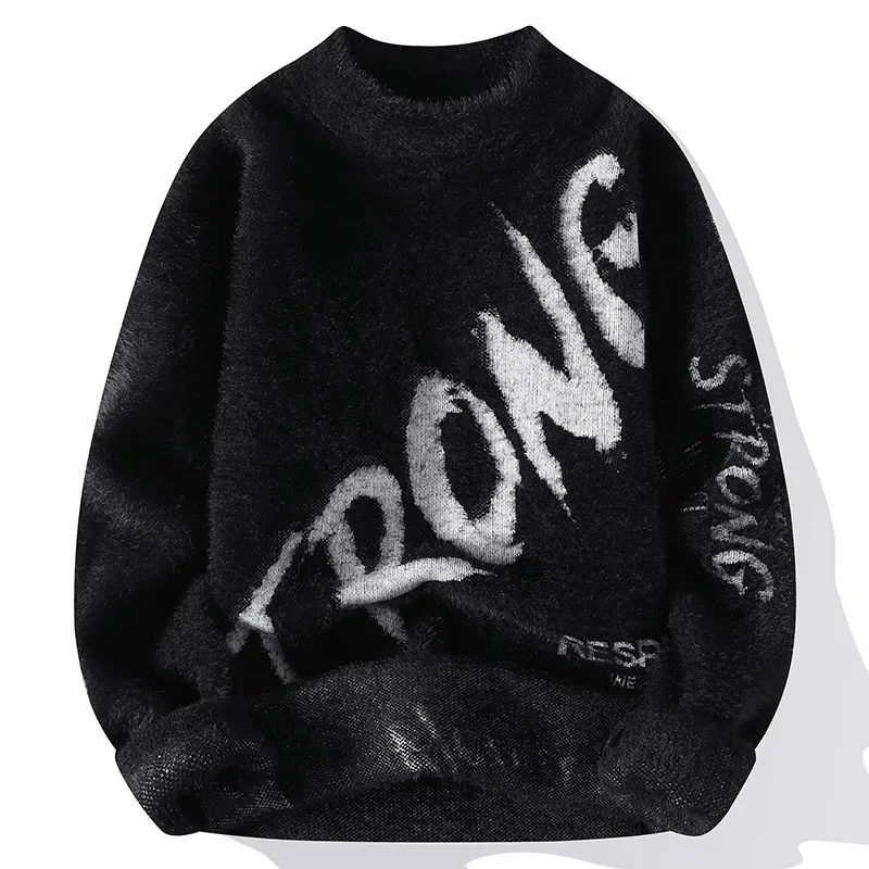 Трендовый мужской свитер minkсвитер на флисовой подкладке утепленный базовый слой