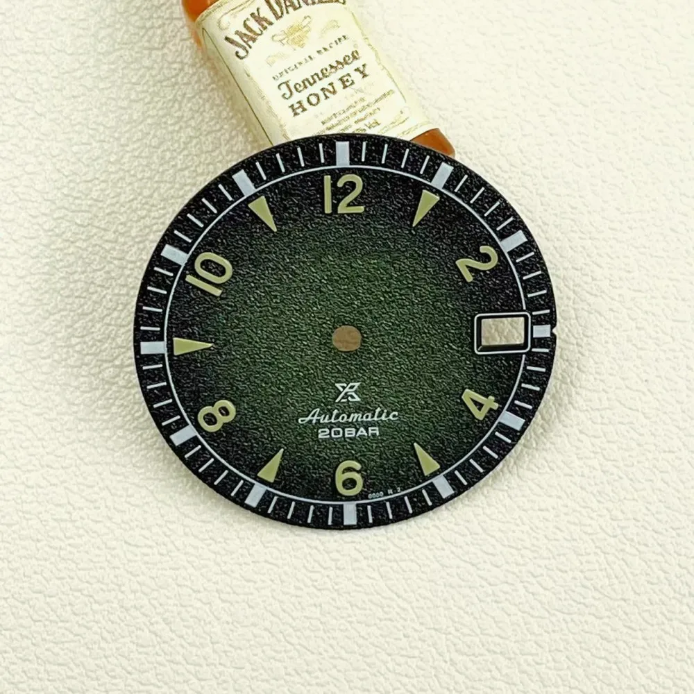 Modified NH35 Dial Vintage Digital Dementation NH36 Green Luminous Literally Watch Accessories Diameter 28.5mm