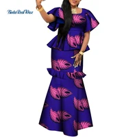 african applique top shirts and skirts sets for women bazin riche traditional african women clothing 2 pieces skirts sets wy9188