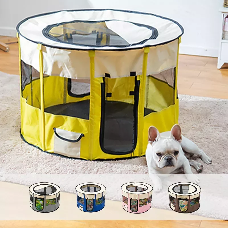 

NEW2023 Portable Foldable Pet Tent Dog House Delivery Room Pet Cat Playing Exercise Room Puppy Kennel Easy Operation Round Fence