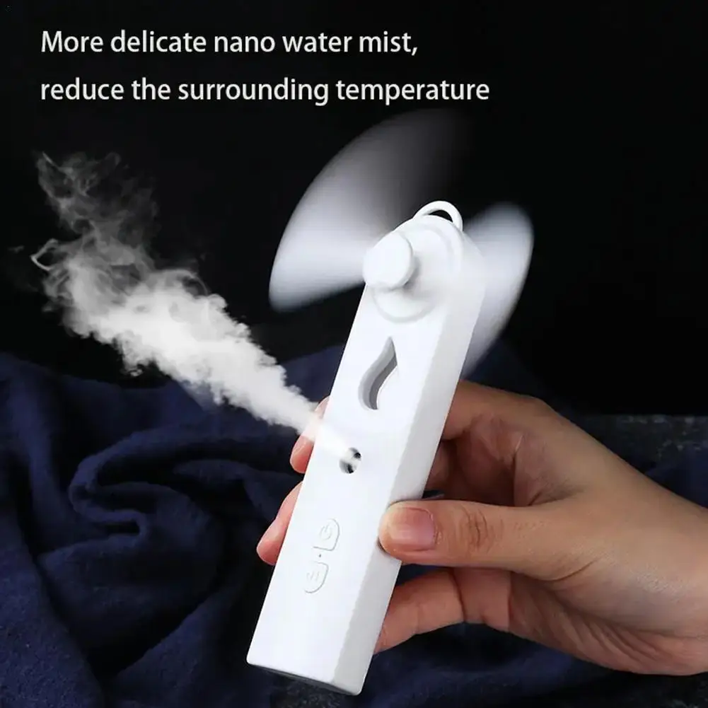 

2In1 Portable Mini Fan Humidifier USB Rechargeable Handheld Fan Water Spray Mist Fan Face Steamer Air Conditioner Cooling Fan