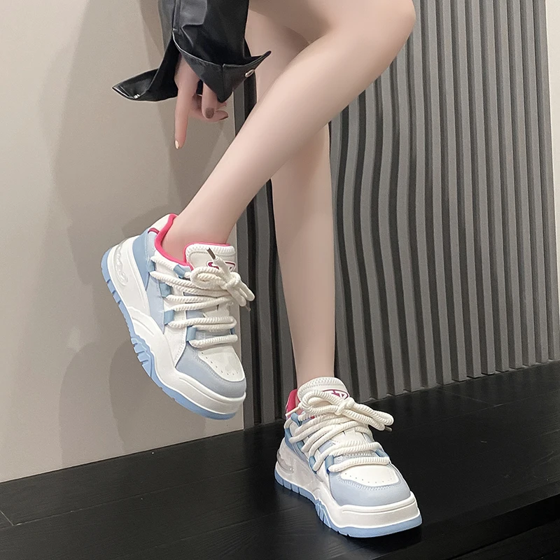 

Brand Women's Platform Sneakers Casual Light Flat Shoes Ladies Outdoor Casual Color Matching Luxury Vulcanize Casual Shoe 2023