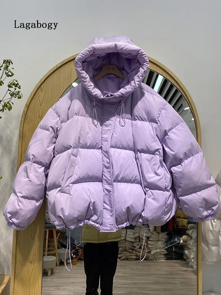 2022 New Women's Winter 90% White Duck Down Jacket Thick Warm Parkas Female Short Hooded Oversize Coat Snow Outwear