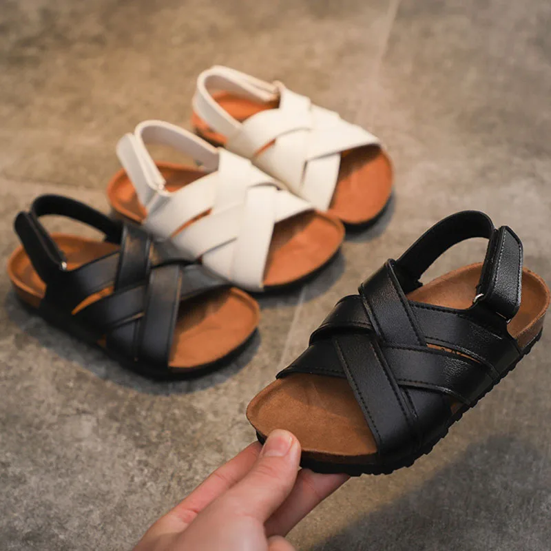 Новые летние сандалии для мальчиков повседневная пляжная обувь девочек детские