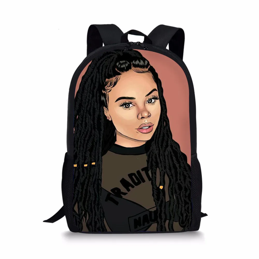 Advocator Printed African Girls Lunch Bag Cartoon Girls Portable Thermal Food Picnic Bags for School Kids Boys Lunch Box Tote