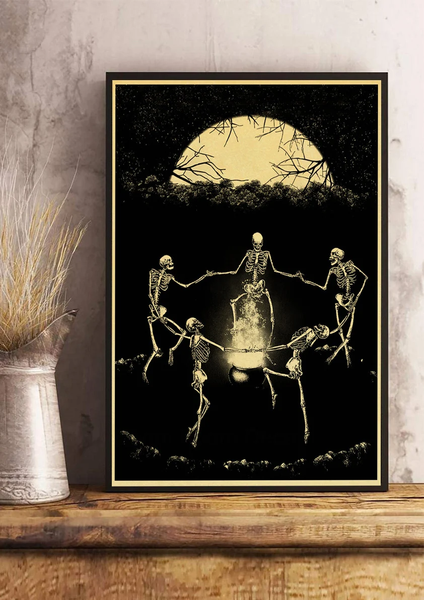 

Винтажные постеры с черепами, крафт-бумага