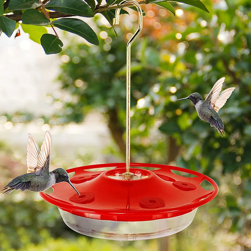 

12 oz Bird Water Feeder Hanging Hummingbird Feeder Garden Outdoor Flower Yard Window Bird Feeder with 5 Feeding Flower Ports