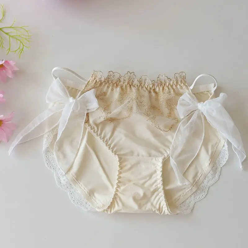 Нижнее белье женские шелковые брюки со средней талией хлопковые трусы с