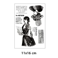new arrival retro girl clear stamps for diy scrapbooking card fairy transparent rubber stamps making photo album crafts template