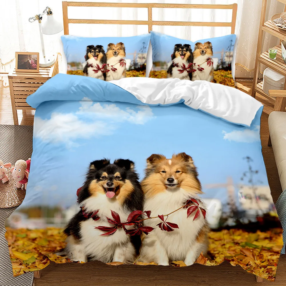 

Cute cats and dogs Bedding Set Single Twin Full Queen King Size Pet Bed Set Aldult Kid Bedroom Duvetcover Sets 3D Print