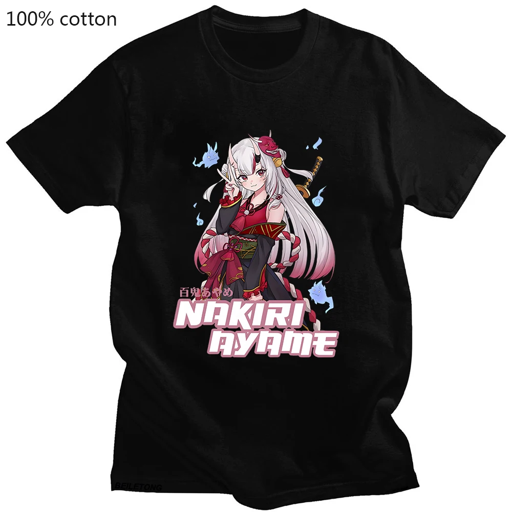 

Anime Hololive T-shirt Nakiri Ayame Aesthetic Clothes Women/Men Summer Tshirt Cute Harajuku Unisex Short Sleeve Tees 100% Cotton