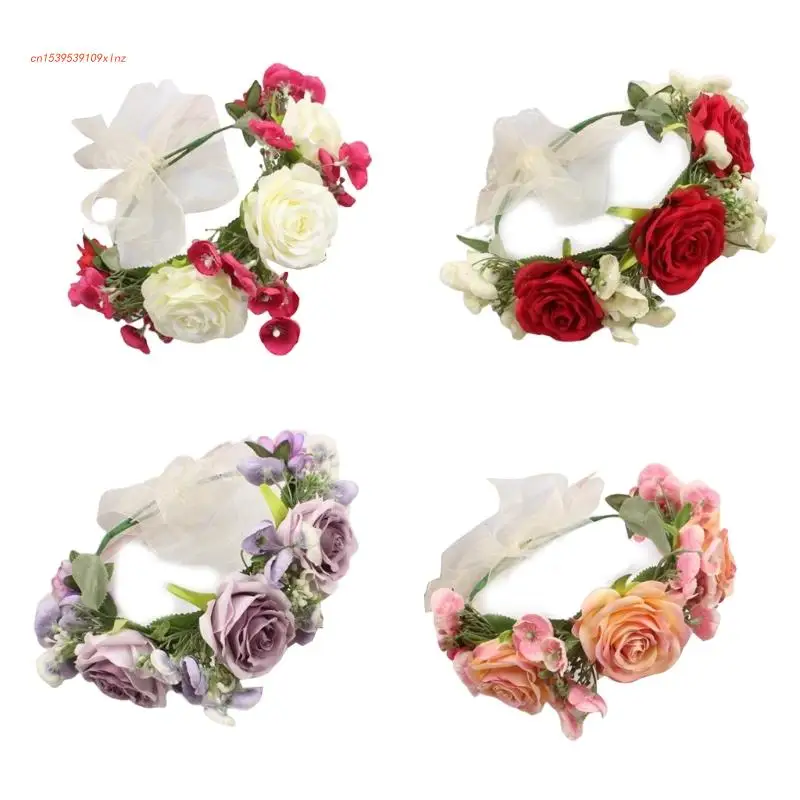 

Bridal Flower Crowns For Wedding Floral Garland Crowns Hair Wreath Boho Flower Headbands Women Bridal Floral Headbands