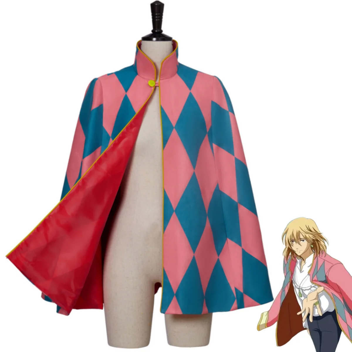 

Anime Movies Howl's Moving Castle Cosplay Costume Printing Cloak Shawl Adult Man Woman Halloween Masquerade Ball Suit