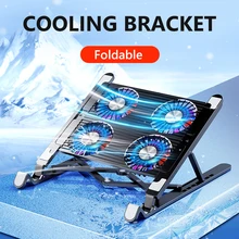 Laptop Cooler Base Stand Foldable Laptop Cooling Pad Portable Adjustable Notebook Stand for 11-17.3 Inch with 2/4 Fans