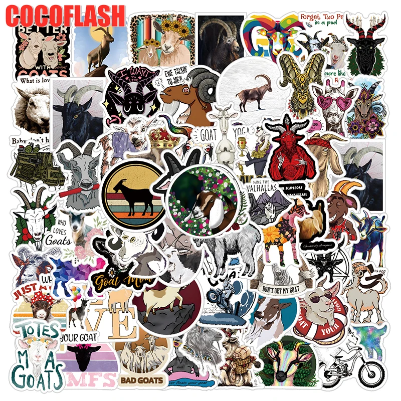 

10/61 шт./лот Коза Мультяшные крутые животные граффити наклейки для багажа Скейтборд Шлем Дети Diy чехол для ноутбука телефона гитара шлем