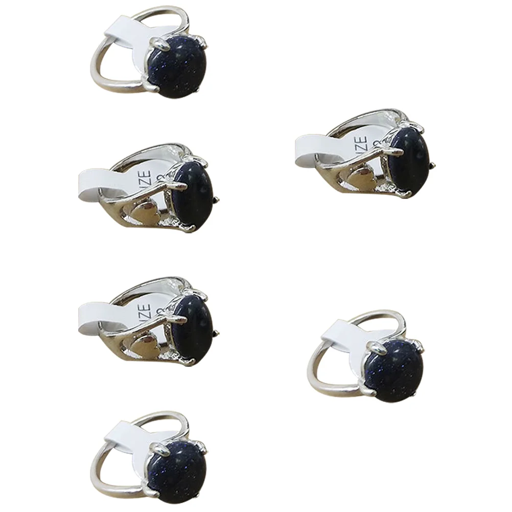 

6 шт., женские и мужские составные кольца с искусственным камнем