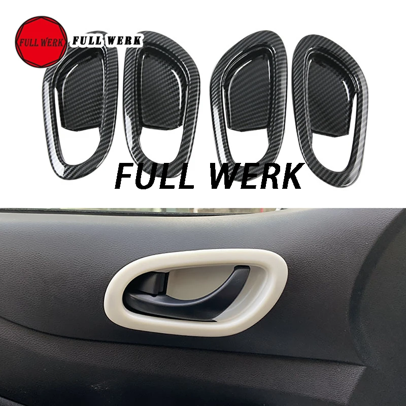 

4pcs/Set ABS Car Inner Door Handle Bowl Cover Trim Decoration Sticker Decor Wrap Frame for Nissan Navara 19-22 Interior Accessor