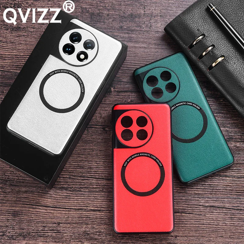 

Leather Magnetic Charge Case for OnePlus 11R Ace 2 ACE2 Luxury Soft Edges Armor Shockproof Phone Cover OnePlusAce2 OnePlus11R