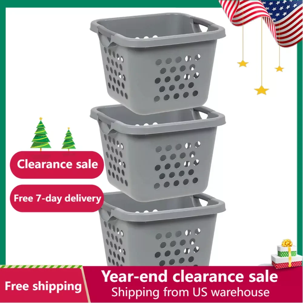 

Dirty Laundry Basket Gray Set of 3 Free Shippng Laundry Room Organizer Baskets for Bedroom Storage Hamper Clothes Organization