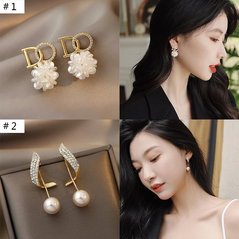 LATS Luxury Gold Color Super Fairy Zircon Pearl Drop Earrings for Women Girl 2022 Elegant Earring Fashion Jewelry Wholesale Gift |