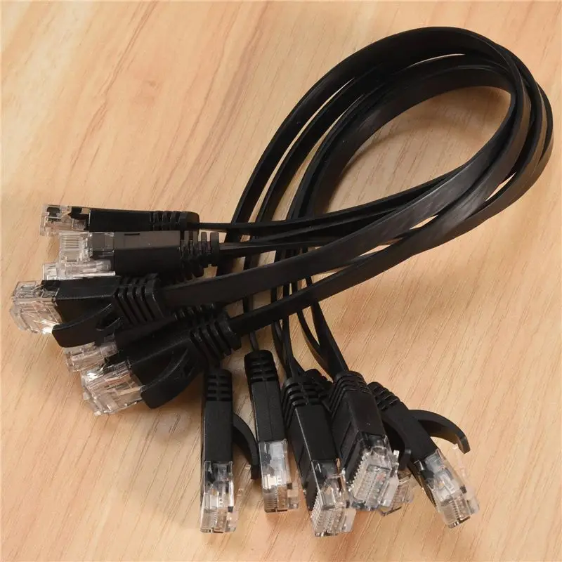 Фото Кабель сетевой плоский AU33-6, 1 фут, Cat6, высокоскоростной, с разъемами RJ45 без зацепок, 6 шт. №4