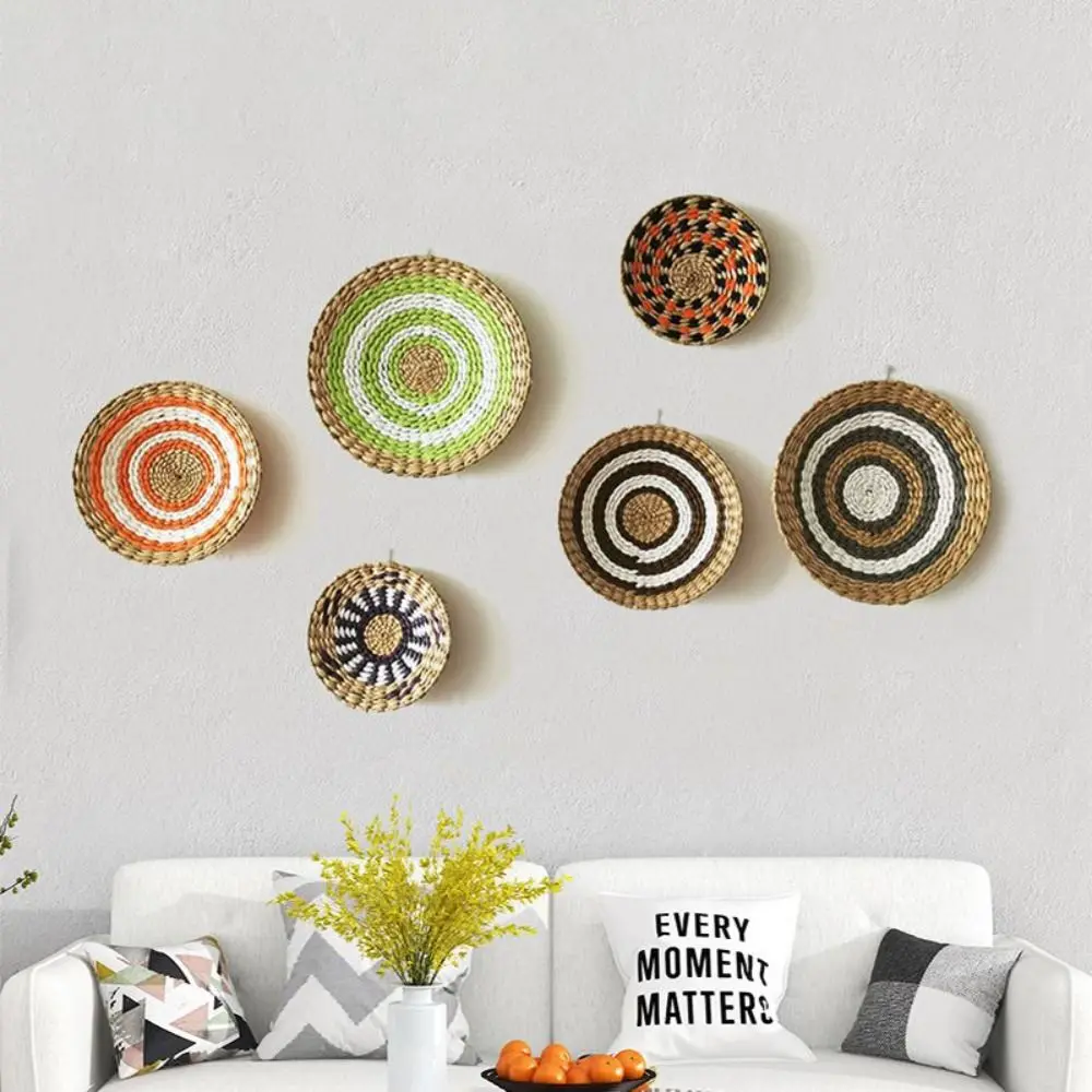 

Moroccan Style Creative Combination Wall Decoration Nordic Simple Rattan Grass Weaving For Home Decor Background Decorations