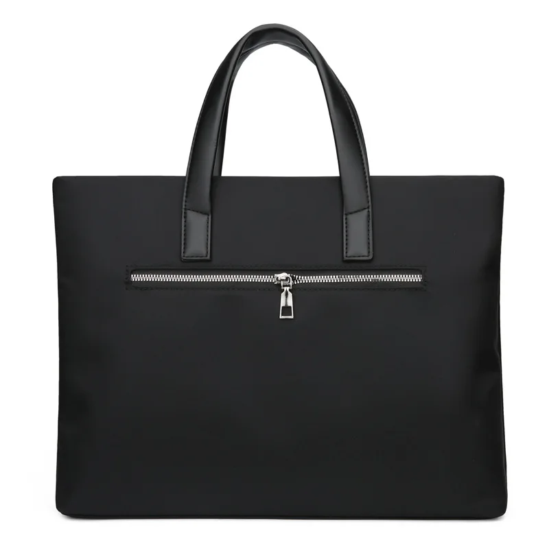 Men's Bag Handbag Briefcase Men's Horizontal Business Document Bag A4 Office Bag Portable Ultra-thin Computer Handbag Zipper Bag
