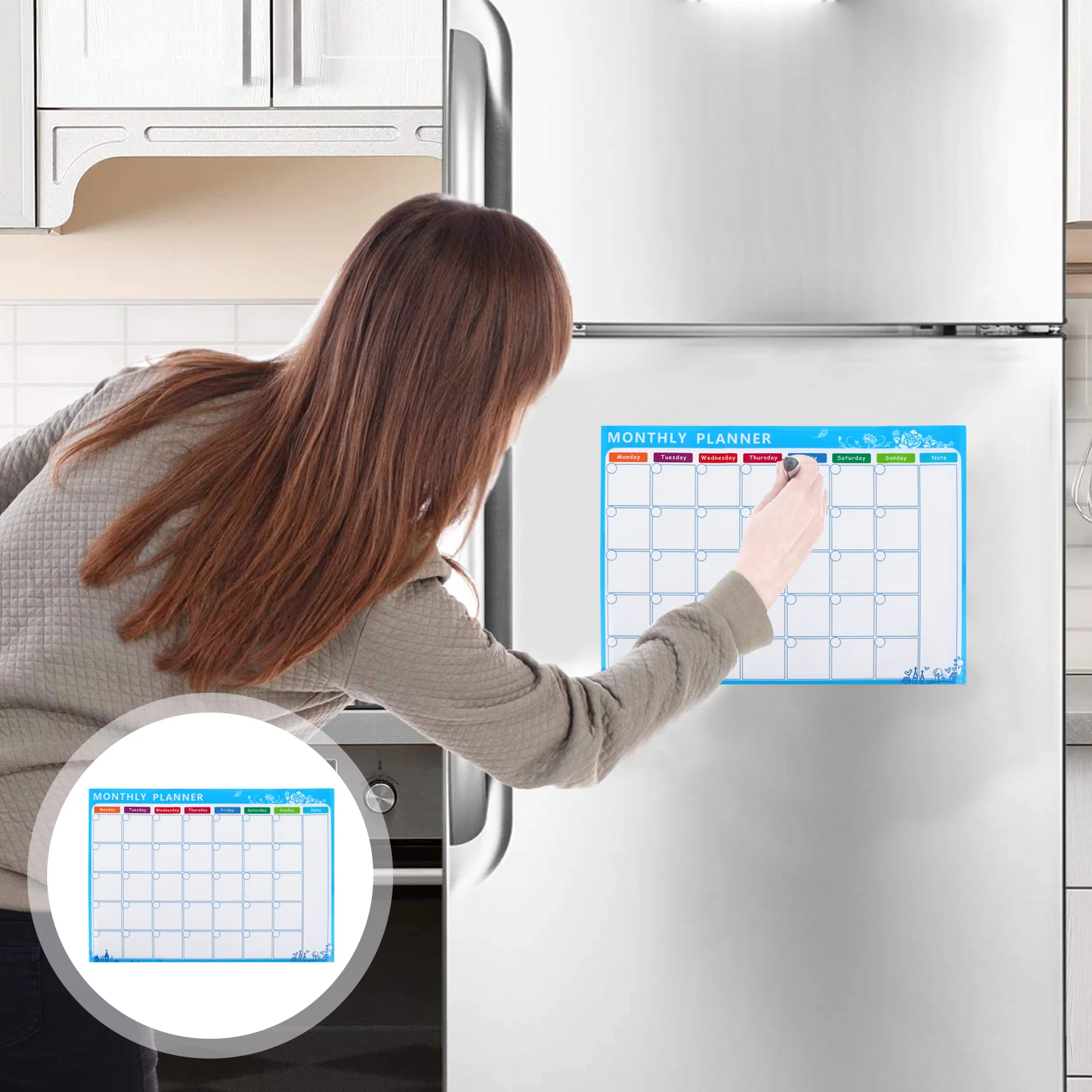 

Calendar Fridge Dry Erase Board Refrigerator Monthly Planner 2021 Kitchen White Weekly Menu