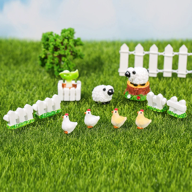 

1/7Pcs Home Decoration Mix Chicken Chick Egg Nest Resin Figurine Miniatures Home Decoration Garden Accessories Easter