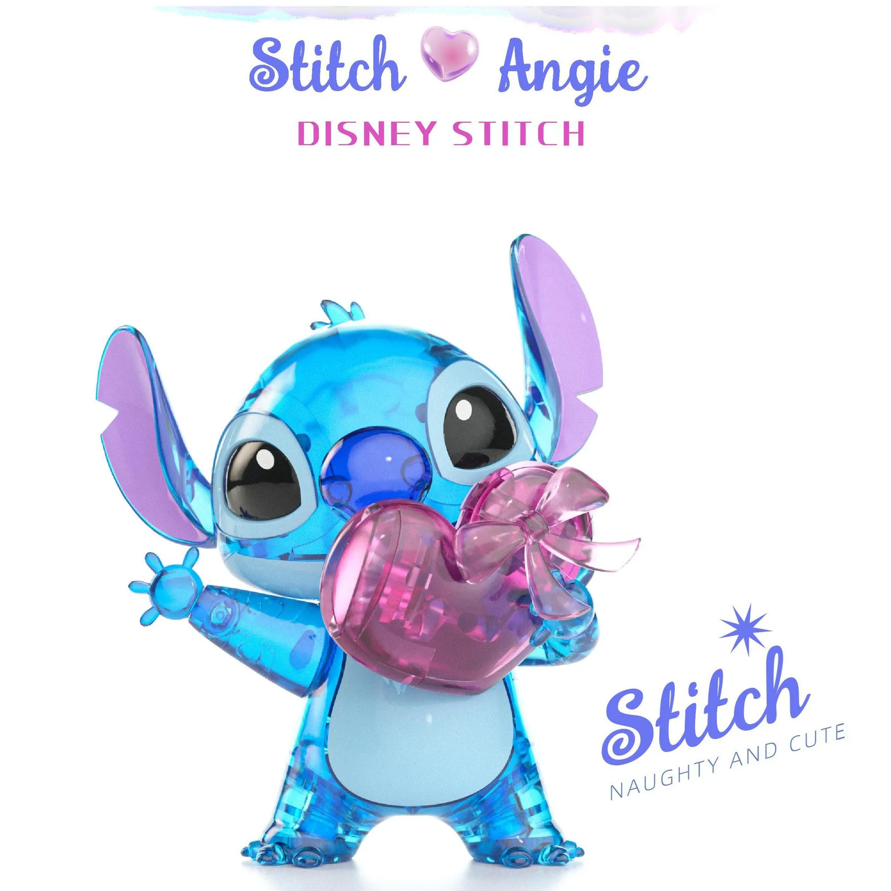 

Disney Stitch Angela Crystal Like Blocks Cartoon Diy Model Building Brick Figures Decoration Toy For Children Christmas Gifts
