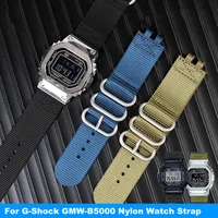 nylon watch strap for g shock casio small gold and silver square watch gmw b5000 modified waterproof watch strap accessories