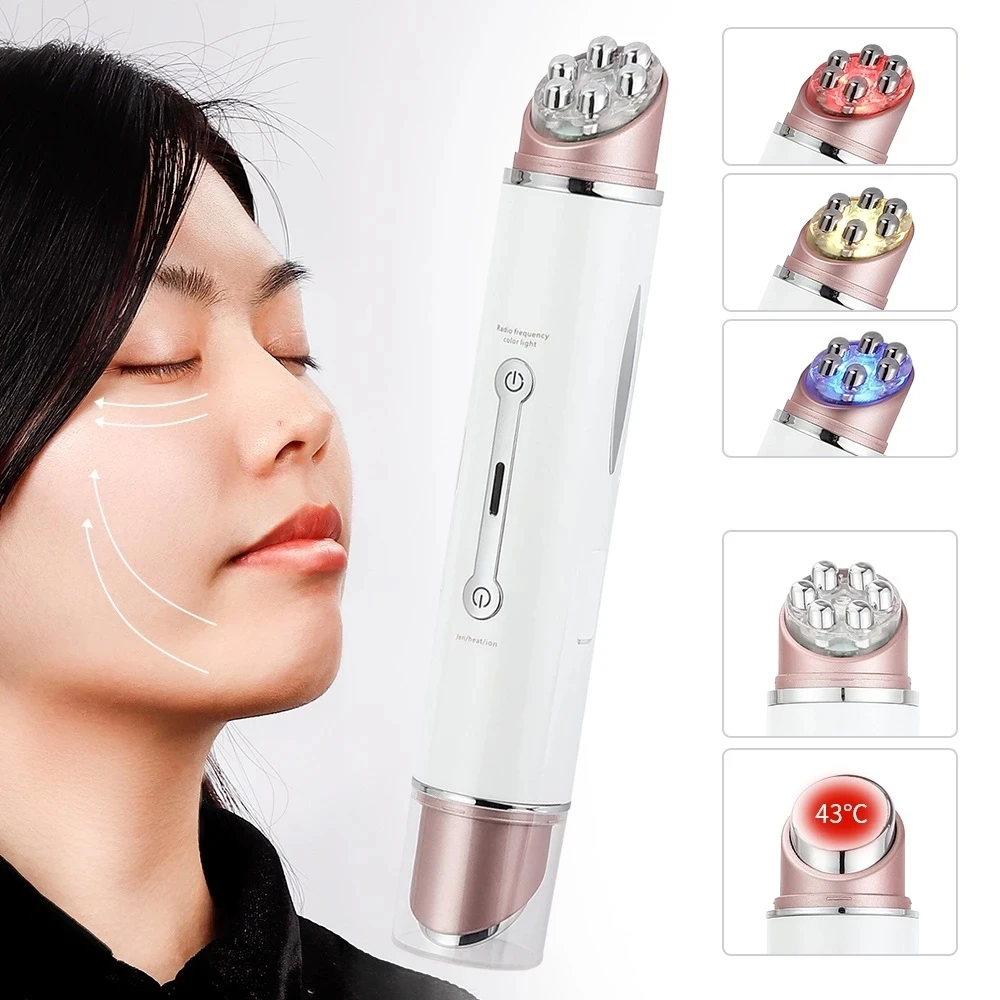 Eye Messager RF Radio Mesotherapy Electroporation Beauty Pen EMS Frequency LED Face Lifitng Skin Rejuvenation Wrinkle Remover
