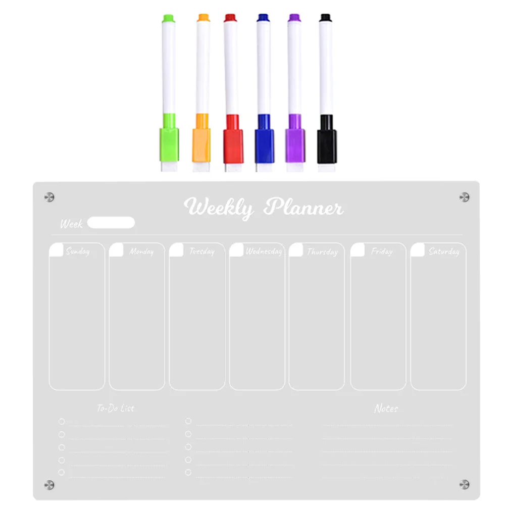 

1 Set of Erasable Weekly Planner Board Memo Board for Fridge Magnetic Planning Board To Do List Board