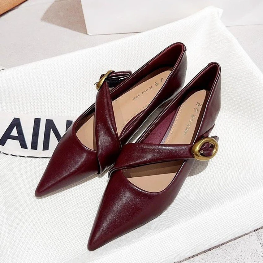 Женские сандалии на плоской подошве с острым носком бархатные боковые из флока