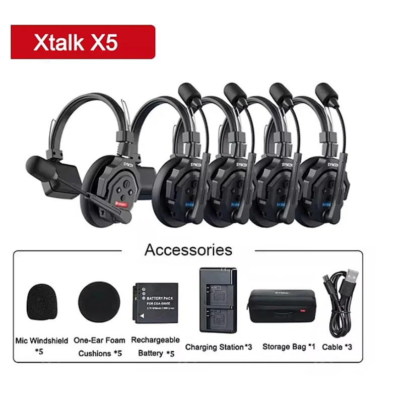 SYNCO Xtalk XPro X5 2 4G Полнодуплексная одноушная шумоподавительная беспроводная система